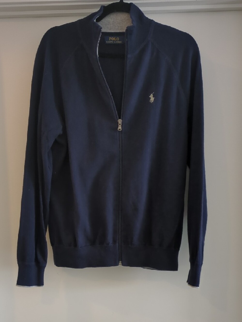 Ralph Lauren Men’s Dark Navy Full-Zip Polo Sweater - Picture 3 of 3